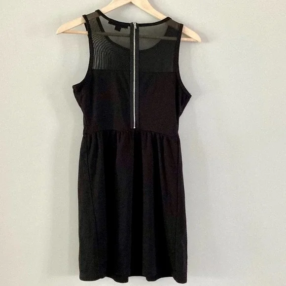 Forever 21 Black Mini Dress w/ Illusion Neckline - Picture 4 of 5